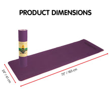 Load image into Gallery viewer, Powertrain Eco-Friendly Dual Layer 8mm Yoga Mat | Purple | Non-Slip Surface and Carry Strap for Ultimate Comfort and Portability
