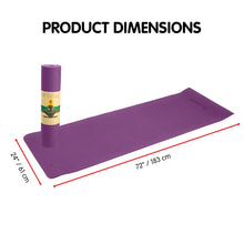 Load image into Gallery viewer, Powertrain Eco-friendly Dual Layer 6mm Yoga Mat | Royal Purple | Non-slip Surface And Carry Strap For Ultimate Comfort And Portability
