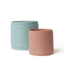 Load image into Gallery viewer, Tree Stripes Reef Design Pot in Almond Blue (Small)
