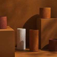 Load image into Gallery viewer, Tree Stripes Cylinder Pot Diwali - White (Large)
