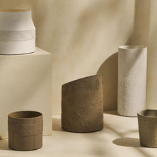 Load image into Gallery viewer, Tree Stripes Cylinder Vase Diwali - White
