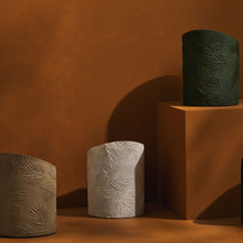 Load image into Gallery viewer, Tree Stripes Hi-Lo Pot Palms - White (Large)
