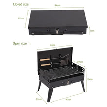 Load image into Gallery viewer, Folding Picnic Camping Charcoal BBQ Grill Adjustable Height Portable Garden Barbecue Grill Broiler Outdoor Cooking Tool
