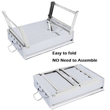 Load image into Gallery viewer, Charcoal BBQ Grill Stainless Steel Portable Outdoor Steel Rack Roaster Smoker
