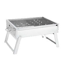 Load image into Gallery viewer, Charcoal BBQ Grill Stainless Steel Portable Outdoor Steel Rack Roaster Smoker

