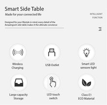 Load image into Gallery viewer, Smart Bedside Tables Finger Print Lock Side 3 Drawers Wireless Charging USB Nightstand LED  AU
