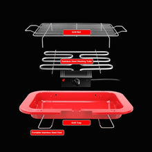 Load image into Gallery viewer, Portable Electric BBQ Grill Teppanyaki Smokeless Barbeque Pan Hot Plate Table Red
