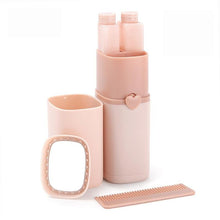 Load image into Gallery viewer, Portable Toothbrush Holder Tooth Mug Toothpaste Cup Bath Travel Box Accessories Set Pink
