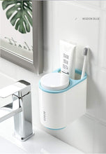 Load image into Gallery viewer, Ecoco Toothbrush Holder Multifunctional Wall-Mounted Magnetic Bathroom Blue
