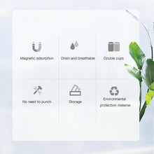 Load image into Gallery viewer, Ecoco Toothbrush Holder Multifunctional Wall-Mounted Magnetic Bathroom Grey
