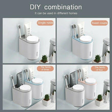 Load image into Gallery viewer, Ecoco Toothbrush Holder Multifunctional Wall-Mounted Magnetic Bathroom Pink
