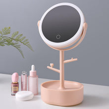 Load image into Gallery viewer, Ecoco Smart LED Light Cosmetic Makeup Mirror USB Touch Screen Home Desk Vanity 360° Pink

