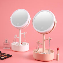 Load image into Gallery viewer, Ecoco Smart LED Light Cosmetic Makeup Mirror USB Touch Screen Home Desk Vanity 360° White
