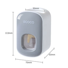 Load image into Gallery viewer, Ecoco Wall mount auto ands Free Toothpaste Dispenser Automatic Toothpaste Squeezer Bathroom Toothpaste Holder Black
