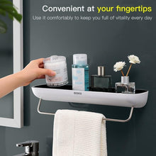 Load image into Gallery viewer, Bathroom Shelves Organizer Wall Mount Home Towel shelf Shampoo Rack With Towel Bar Storage Rack Bathroom Accessories Grey
