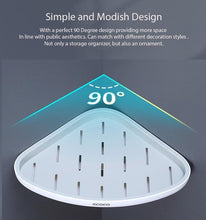 Load image into Gallery viewer, Ecoco Bathroom Corner Shower Shelf Corner Shower Caddy Shower Storage Organizer Wall Mounted for Bathroom, Kitchen, Toilet Grey

