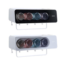 Load image into Gallery viewer, Ecoco Wall-Mounted Toothbrush Holder with 4 Cups and 4 Toothbrush Slots Toiletries Bathroom Storage Rack Black
