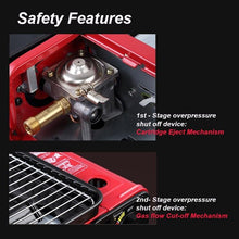 Load image into Gallery viewer, Portable Gas Stove Burner Butane BBQ Camping Gas Cooker With Non Stick Plate Red with Fish Pan and Lid
