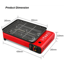 Load image into Gallery viewer, Portable Gas Stove Burner Butane BBQ Camping Gas Cooker With Non Stick Plate Red without Fish Pan and Lid

