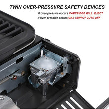 Load image into Gallery viewer, Portable Gas BBQ Stove with PRO Grill Plate Outdoor Barbecue Cooking Burner Kit Butane Camping
