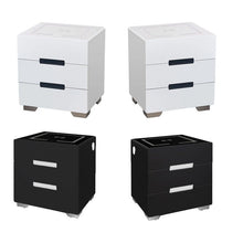 Load image into Gallery viewer, Smart Bedside Tables Side 3 Drawers Wireless Charging USB Right Hand Nightstand LED Light AU
