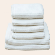 Load image into Gallery viewer, White Stripe Organic Soft 6 pcs Towel Set
