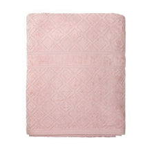 Load image into Gallery viewer, Premium Velour Diamond Design Jacquard Bath Towel (Pink)
