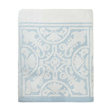 Load image into Gallery viewer, Premium Cotton Towel Jacquard White Blue Design
