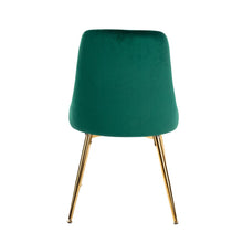 Load image into Gallery viewer, Rectangular Marble-Effect Table and Green Velvet Dining Chair Sets
