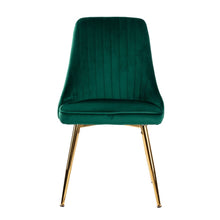 Load image into Gallery viewer, Rectangular Marble-Effect Table and Green Velvet Dining Chair Sets
