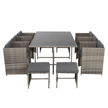 Load image into Gallery viewer, Bali 11 Piece Outdoor Dining Set - Grey
