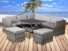 Load image into Gallery viewer, 8PC Outdoor Dining Set Wicker Table &amp; Chairs-Grey
