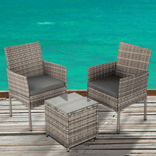 Load image into Gallery viewer, 2 Seater PE Rattan Outdoor Furniture Chat Set- Mixed Grey
