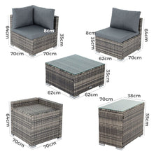 Load image into Gallery viewer, Modular Outdoor Lounge Set - 9pcs Sofa, Armchairs and Coffee Table
