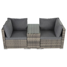 Load image into Gallery viewer, Outdoor Modular Lounge Sofa with Wicker End Table Set
