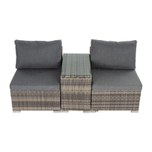Load image into Gallery viewer, Outdoor Modular Lounge Sofa with Wicker End Table Set
