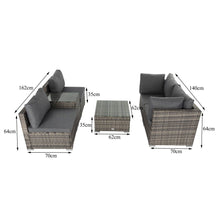 Load image into Gallery viewer, Outdoor Modular Lounge Sofa with Wicker End Table Set
