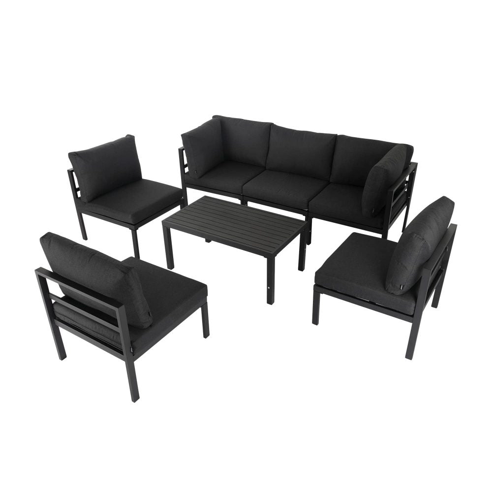 Outdoor 7 Piece Black Couches