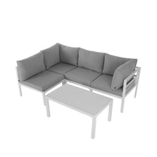 Load image into Gallery viewer, Outdoor White Modern 5 Piece Lounge Set
