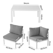 Load image into Gallery viewer, Outdoor White Modern 5 Piece Lounge Set
