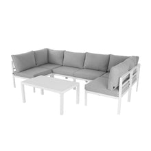 Load image into Gallery viewer, Outdoor White Modern 7 Piece Lounge Set
