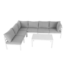 Load image into Gallery viewer, Outdoor White Modern 7 Piece Lounge Set
