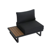 Load image into Gallery viewer, Modern Outdoor 7 Piece Lounge Set with Slatted Polywood Design Tables
