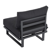 Load image into Gallery viewer, Modern Outdoor 7 Piece Lounge Set with Slatted Polywood Design Tables
