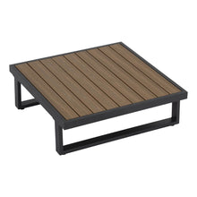 Load image into Gallery viewer, Modern Outdoor 7 Piece Lounge Set with Slatted Polywood Design Tables
