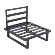 Load image into Gallery viewer, Modern Outdoor 7 Piece Lounge Set with Slatted Polywood Design Tables
