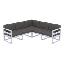 Load image into Gallery viewer, Mykonos Lounge Corner - Silver Grey with Black Cushions
