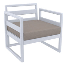 Load image into Gallery viewer, Mykonos Lounge Armchair - Silver Grey with Black Cushions
