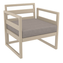 Load image into Gallery viewer, Mykonos Lounge Armchair - Silver Grey with Black Cushions
