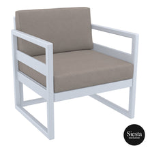 Load image into Gallery viewer, Mykonos Lounge Armchair - Silver Grey with Light Brown Cushions
